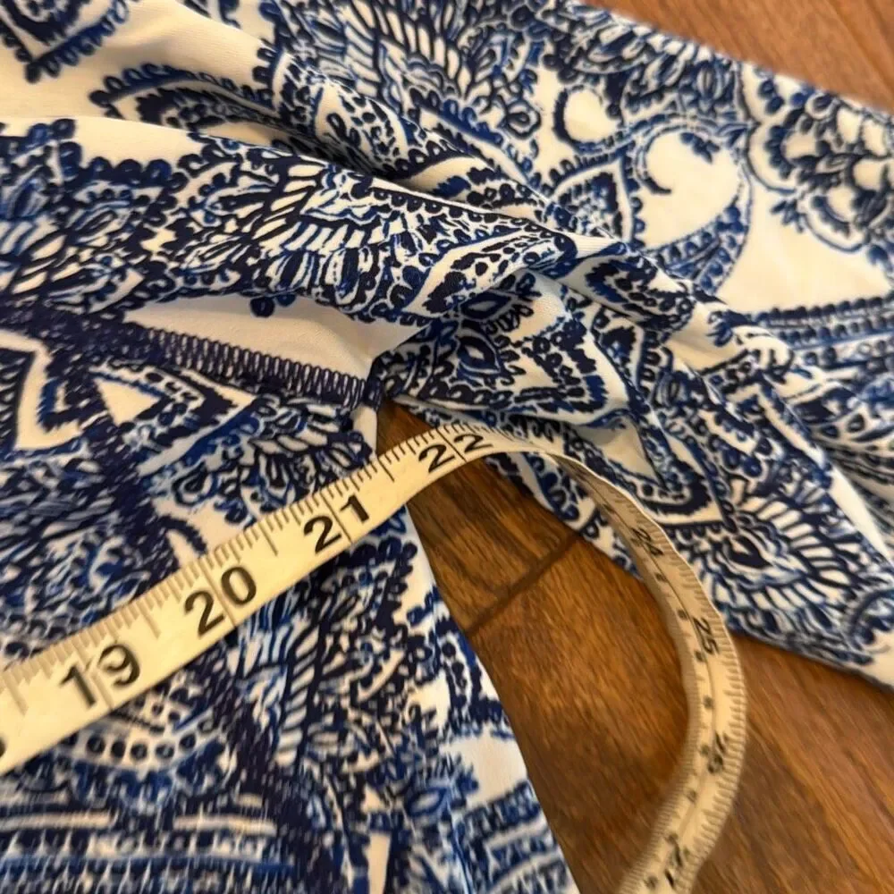 Coolibar blue paisley quarter zip rash guard pullover XL